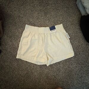 Old Navy Women's High Waist Cream Linen Shorts